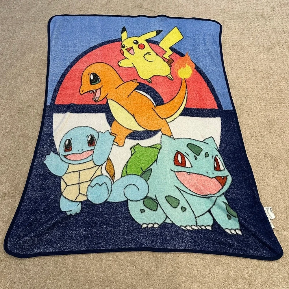 Pokemon Northwest Fleece Throw Blanket Pikachu Bulbasaur Charmander ‎ 40x60